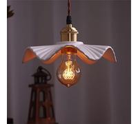 Generico Lampada a sospensione, Lampade a sospensione in ceramica bianca Lampada a regolabile in rame in filo metallico for camera da letto moderna nordica