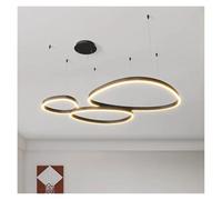 Generico Lampada a sospensione, Modern dine dining room Pendant lights indoor lighting Ceiling lamp hanging light led Chandeliers for living lightin(Black 3 circle,Warm)