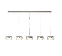 Generico Lampada a sospensione, Modern home decor ring led lights pendant light lamps for living room Chandeliers for dining hanging indoor lighting(Chrome 5 heads,Warm)