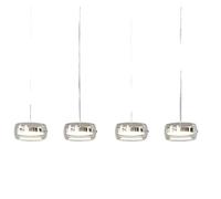 Generico Lampada a sospensione, Modern home decor ring led lights pendant light lamps for living room Chandeliers for dining hanging indoor lighting(Chrome 4 heads,Warm)