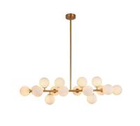 Generico Lampada a Sospensione nordica Oro Nero Lampadario a Sfera in Vetro Smerigliato Lampadario a LED personalità Creativa Minimalista Plafoniere retrò a Fagiolo Magico, plafoniera