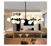 Generico Lampada a Sospensione nordica Oro Nero Lampadario a Sfera in Vetro Smerigliato Lampadario a LED personalità Creativa Minimalista Plafoniere retrò a Fagiolo Magico, plafoniera