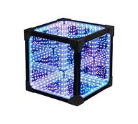 Generico Lampada Cubo Cosmico Specchio Infinito 3D, Luce LED Tunnel Multicolore RGB con Controllo App e Telecomando, Oggetto Decorativo da Scrivania Salotto e Camera da Letto Gaming(20 * 20cm)