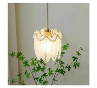 Generico Lampada da Camera di Lusso Lampada Moderna in Vetro con Piume di Perle Compatible with lampade a Sospensione retrò francesi nel Foyer d'ingresso, lampadario da Pranzo