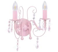Generico Lampada da Muro con Perle Rosa 2 Lampadine E14,Rosa,1.1kg,281592