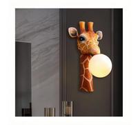 Generico Lampada da Parete a Forma di Sfera di Vetro Luce da Parete per cameretta dei Bambini a Forma di Giraffa Applique da Parete per Decorazioni da Interni per camerette di Bambini e BambineE27