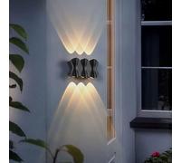 Generico Lampada da parete a LED for esterni, luci da veranda in alluminio, applique da parete esterna nera, lanterna da parete impermeabile compatibile con porta, garage, cortile, plafoniera