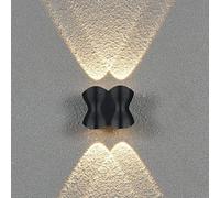 Generico Lampada da parete a LED for esterni, luci da veranda in alluminio, applique da parete esterna nera, lanterna da parete impermeabile compatibile con porta, garage, cortile, plafoniera