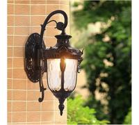 Generico Lampada da parete Compatible with esterni V-intage Lanterna esterna portico impermeabile in vetro alluminio rustico antico, plafoniera