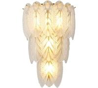 Generico Lampada da Parete Decorativa Moderna a Forma di Piuma in Cristallo for Interni, Applique da Parete, Luce da Paesaggio, Diametro 26 cm, 2 Livelli, plafoniera