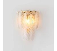 Generico Lampada da Parete Decorativa Moderna a Forma di Piuma in Cristallo for Interni, Applique da Parete, Luce da Paesaggio, Diametro 26 cm, 2 Livelli, plafoniera