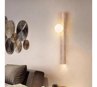 Generico Lampada da parete lunga in pietra di grotta, retrò, creativa, in travertino giallo, for corridoio, ingresso, camera letto, comodino(A type 120cm)
