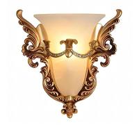 Generico Lampada da parete piccola bianca nordica Macaron for interni su e giù Paralume in resina unica moderna antica for soggiorno Corridoio Comodino(Gold)