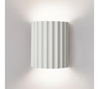Generico Lampada da parete piccola bianca nordica Macaron for interni su e giù Paralume in resina unica moderna antica for soggiorno Corridoio Comodino(White)