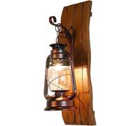 Generico Lampada da parete rustica E27 Illuminazione Paralume Applique V-intage Solid Lanterna Luce compatibile con Bar Caffetteria,lampadario