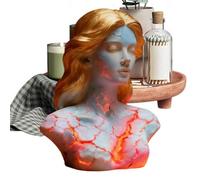 Generico Lampada da scrivania con statua, ornamento 3D con scultura di anima incrinata, luce per la stanza dei bambini, per gli affittuari casa corridoio ufficio camera da studio comodino comodino