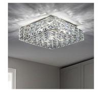 Generico Lampada da soffitto a LED Quadrata in Cristallo in Acciaio Inossidabile for Soggiorno, Camera da Letto e Altri arredi for la casa, Lampada a Sospensione da soffitto,Lampadari(40cm-Silver)