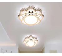 Generico Lampada da soffitto in cristallo for camera Luci a LED Lustro di lusso Corridoio Fiori Lampade Plafoniere soggiorno Illuminazione for decorazioni for la casa(Gold,3 COLOR_D30CM)