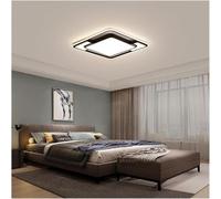 Generico Lampada da soffitto Moderna a LED Compatibile con Soggiorno Camera da Letto Studio casa con Telecomando dimmerabile lampadario Rettangolare Nero, plafoniera