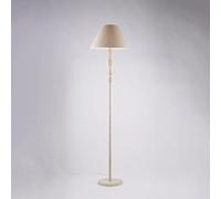 Generico Lampada da terra piantana classica in legno bianco e tortora shabby chic con paralume in tessuto 1 luce per camera da letto, salotto, soggiorno, corridoio, sala da pranzo, bon-487