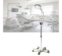 Generico Lampada da visita medica con supporto da pavimento, lampada da visita a collo di cigno, con 5 ruote universali mute in acciaio inossidabile for ginecologia, ambulatoriale, stomatologia