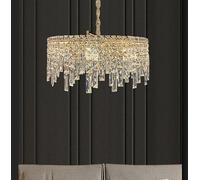 Generico Lampada di cristallo lusso europea postmoderna adatta for la lampada da soffitto della decorazione casa del ristorante salone villa,Plafoniere da soffitto(D80CM,Three Colour)