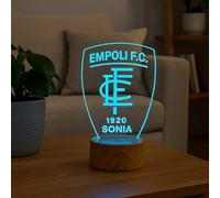 Generico Lampada in Plexiglass con Base Nera Disegno Stemma dell'Empoli Calcio e Nome Personalizzato Decor Night Light LED Luce Camera 7 Colori
