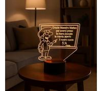 Generico Lampada in Plexiglass con Base Nera Frase Personalizzata Di Ringraziamento Maestri e Maestre Decor Night Light LED Luce Camera 7 Colori