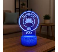 Generico Lampada in Plexiglass Disegno Stemma del Cittadella Calcio e Nome Personalizzato Decor Night Light LED Luce Camera 7 Colori