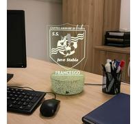 Generico Lampada in Plexiglass Disegno Stemma JuveStabia Calcio e Nome Personalizzato Decor Night Light LED Luce Camera 7 Colori