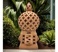 Generico Lampada in Terracotta Naturale Artigianale Tunisina - Atmosfera da Mille e Una Notte (17x17 cm, H. 33 cm) 1303251101