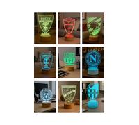 Generico Lampada LED Personalizzata Calcio con Nome e Stemma Squadra | 7 Colori, USB/Batterie | Regalo Originale per Tifosi, Bambini, Amici e Familiari | Decorazione Camera o Studio