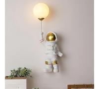 Generico Lampada muro, Lampada da parete a LED a forma di astronauta dei cartoni animati, moderna lampada in resina for camera letto, for soggiorno, cameretta bambini(Warm light,C)