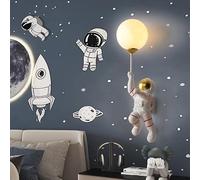 Generico Lampada muro, Lampada da parete a LED a forma di astronauta dei cartoni animati, moderna lampada in resina for camera letto, for soggiorno, cameretta bambini(Warm light,A)