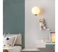 Generico Lampada muro, Lampada da parete a LED a forma di astronauta dei cartoni animati, moderna lampada in resina for camera letto, for soggiorno, cameretta bambini(3 color light,B)