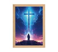 Generico Lampada Religiosa | Effetto 4D A LED Con Cornice Di Cristo | Pittura Religiosa Decorativa con Funzione LED per Decorazione Pareti Casa Camera da Letto Soggiorno Pasqua Completo