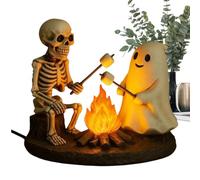 Generico Lampada Scheletro Fantasma Falò - Decorazione Lampada Interna Scheletro Spettrale Fiamma Falò | LED Halloween per Camera Studio Comodino Mensola