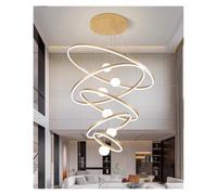 Generico Lampada Verticale A Spirale Multianello,lampadario | Moderno For Il Vano Scala Della Villa, Foyer A Doppia Altezza