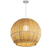 Generico Lampadari in stile giapponese Paralume in tessuto di bambù Forma palla Cesto in rattan Lampada a sospensione a soffitto cavo da a semi-incasso Compatible with la casa, plafoniera
