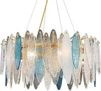 Generico Lampadari Moderni di Lusso in Cristallo a LED compatibili con Soggiorno, luci a Sospensione Rotonde Dorate, lampade a Sospensione Compatible with Isola da Cucina,per la Scala d'ingresso
