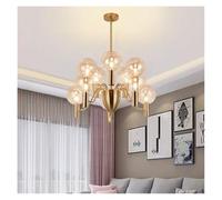 Generico Lampadari moderni e semplici a LED con sfera in vetro, lampada a sospensione for camera da letto, soggiorno, sala pranzo,Plafoniere da soffitto(3-colors,Amber 10 heads)