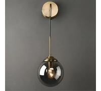 Generico Lampadari, Nordic Modern LED Wall Lamp Glass Ball Bathroom Mirror Beside Retro Light Sconce Wan lamp Decor Lighting Luminaire(Style A Smoky gray)