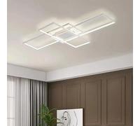 Generico Lampadari, Plafoniere a LED moderne nordiche, lampada da soffitto dimmerabile nera/bianca for soggiorno, camera letto e decorazioni for la casa lustre(White 140x80cm,Cold light)