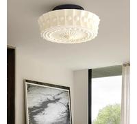 Generico Lampadari, Plafoniere moderne della camera da letto francese V-intage Luci sala pranzo Lampade in vetro principale con ingresso semplice(White,3 COLORS_D45CM)