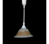 Generico Lampadario a sospensione classico a 1 luce con saliscendi e vetro corona ambra, per sala da pranzo, camera da letto, corridoio, ingresso, soggiorno, salotto, cucina.