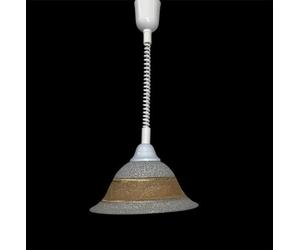 Generico Lampadario a sospensione classico a 1 luce con saliscendi e vetro corona ambra, per sala da pranzo, camera da letto, corridoio, ingresso, soggiorno, salotto, cucina.
