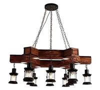 Generico Lampadario Antico Americano Nostalgia Loft Lampada a Sospensione Solida a Industriale in Ferro Vetro 12 Luci con Catena Regolabile E27 Edison Compatibile Bar Ristorante,lampadario