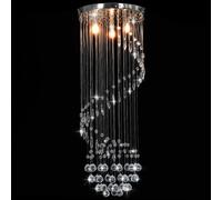 Generico Lampadario con Perle di Cristallo a Spirale Argento G9,Argento,2.21kg,281577