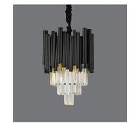 Generico Lampadario di Cristallo Compatible with Sala da Pranzo Lampadario Moderno Nero Lampadario di Lusso Compatible with Cucina ad Isola Luci di Cristallo dimmerabili,per la Scala d'ingresso