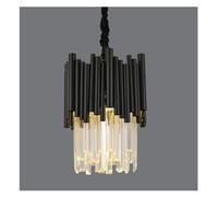 Generico Lampadario di Cristallo Compatible with Sala da Pranzo Lampadario Moderno Nero Lampadario di Lusso Compatible with Cucina ad Isola Luci di Cristallo dimmerabili,per la Scala d'ingresso